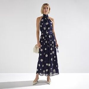 NWT Worthington Size 10 Navy Polka Dot Dress